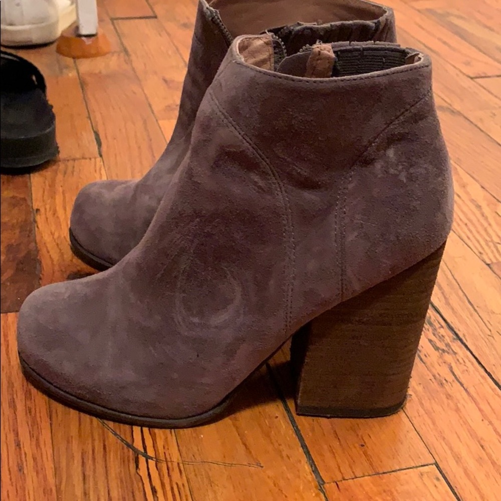 Grey suede boots